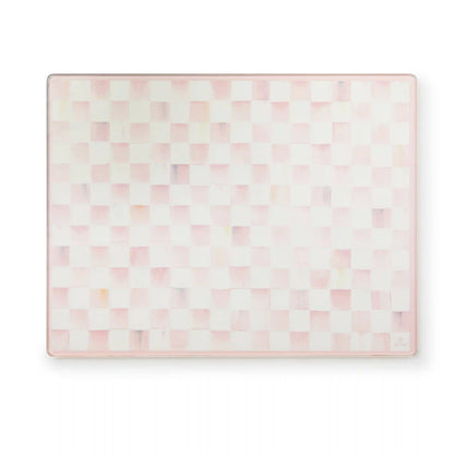 Violet Check Glass Cutting Boards, Set of 2