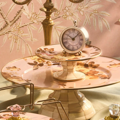 Wild Rose White Small Pedestal Platter