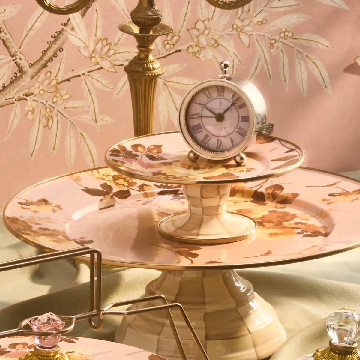Wild Rose Brown Mini Pedestal Platter