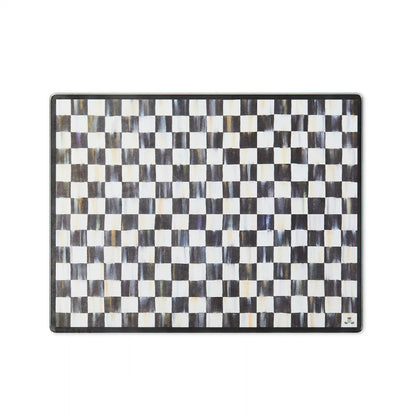 Emerald Check Glass Cutting Boards, Set of 2