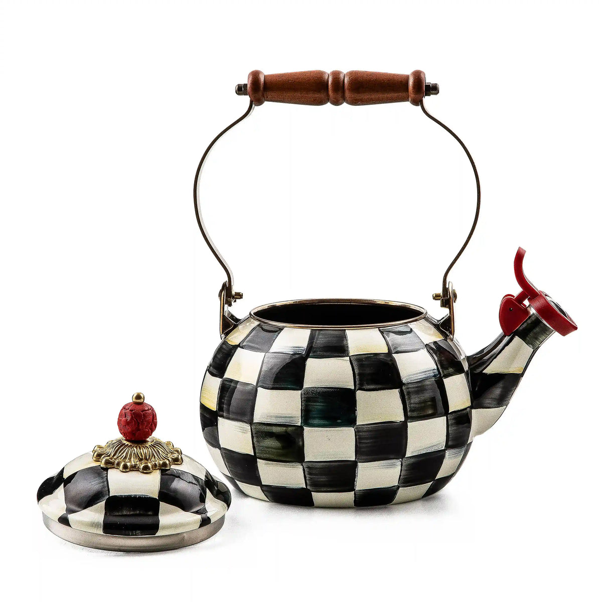 Emerald Check Whistling Tea Kettle