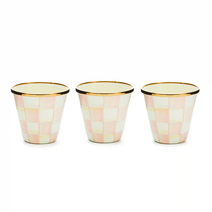 Mocha Check Herb Pots, Set of 3