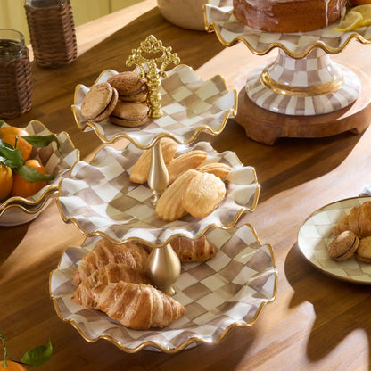 Courtly Check Ceramic Three Tier Sweet Stand