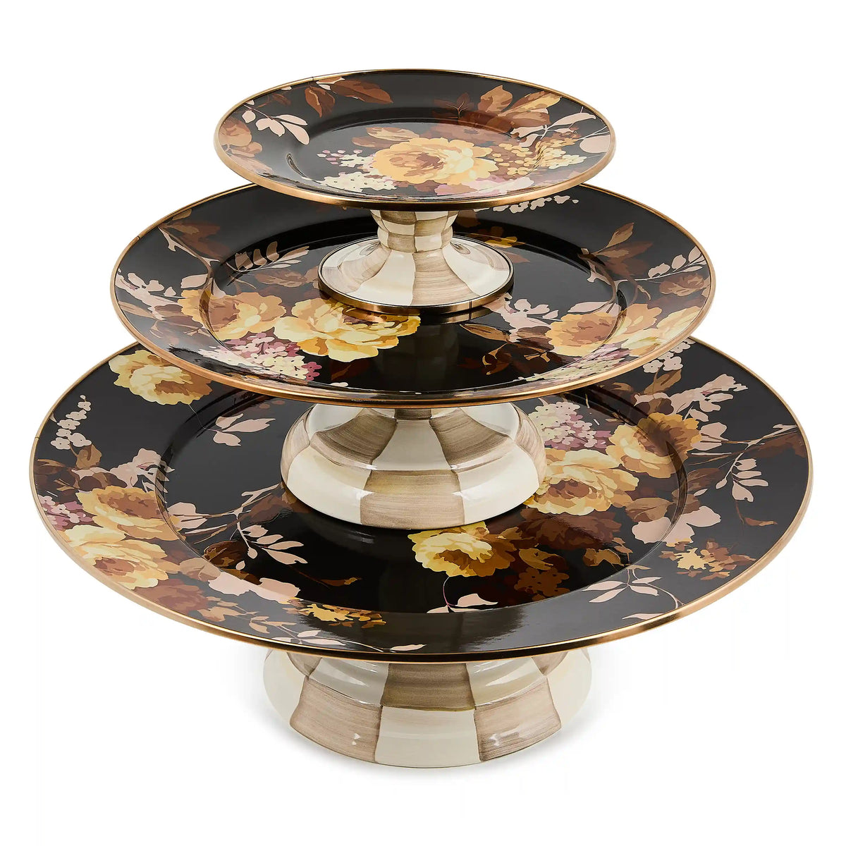 White Flower Market Large Pedestal Platter