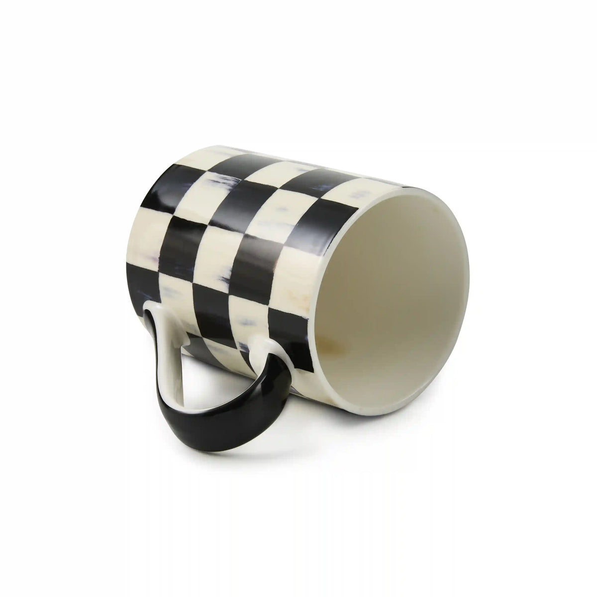 Mocha Check Porcelain Mug