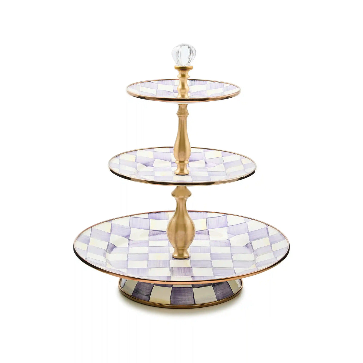 Mocha Check Two Tier Sweet Stand