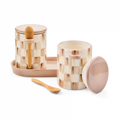 Mocha Check Farmhouse Canister