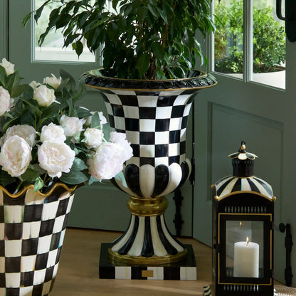 Royal Check Pedestal Urn