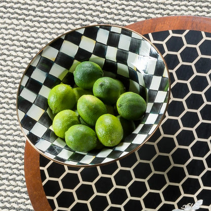Rosy Check Serving Bowl