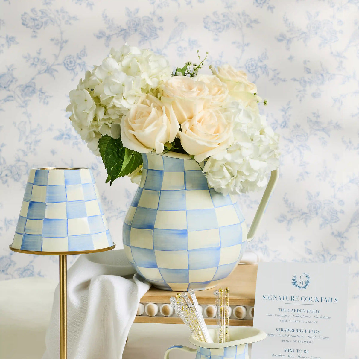 White Flower Market Pitcher