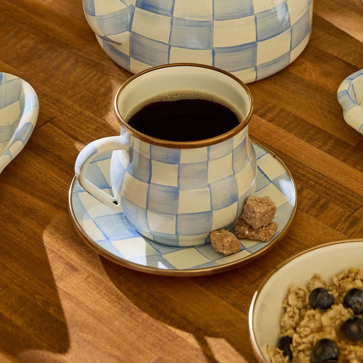 Mocha Check Teacup