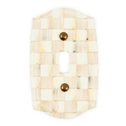Mocha Check Single Toggle Switch Plate