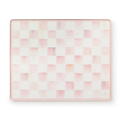 Violet Check Glass Cutting Boards, Set of 2