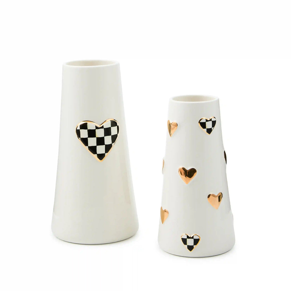 Rosy Check Heart Bud Vase