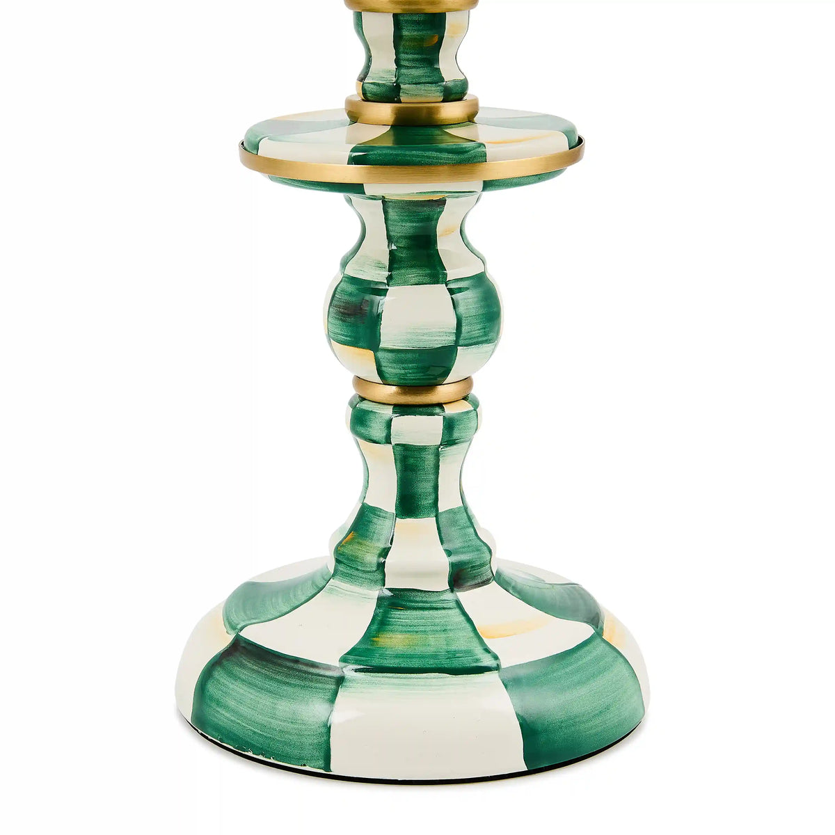 Mocha Check Candlestick Lamp