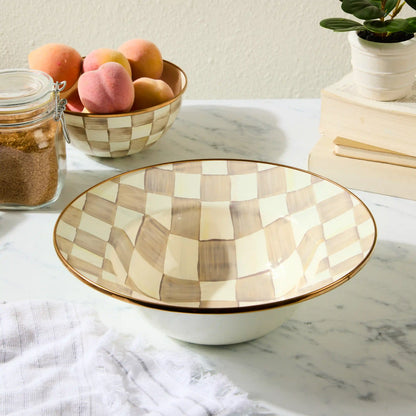 Rosy Check Serving Bowl