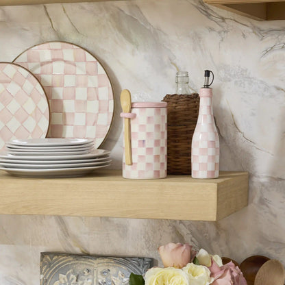 Rosy Check Farmhouse Canisters, Set of 2