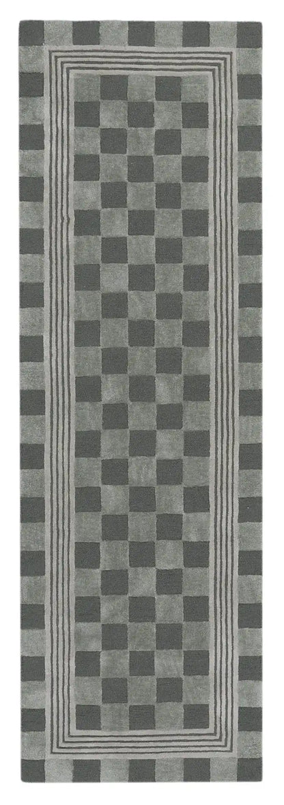 Sage Green Tonal Check 2'6" x 8' Rug