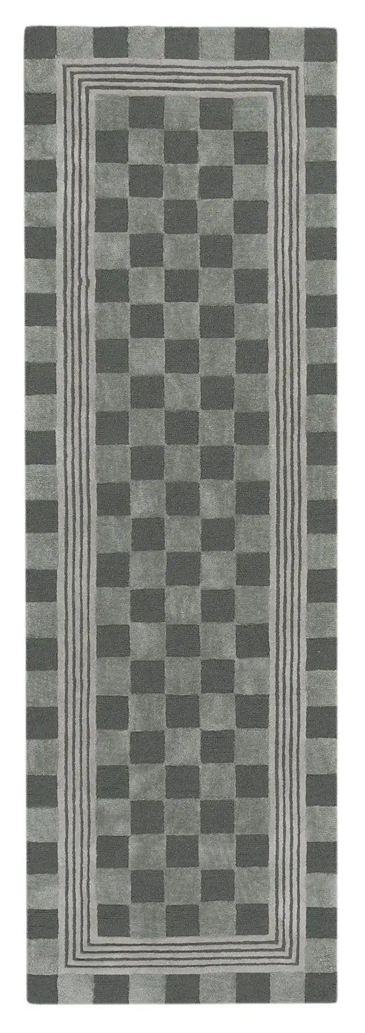 Sage Green Tonal Check 2'6" x 8' Rug