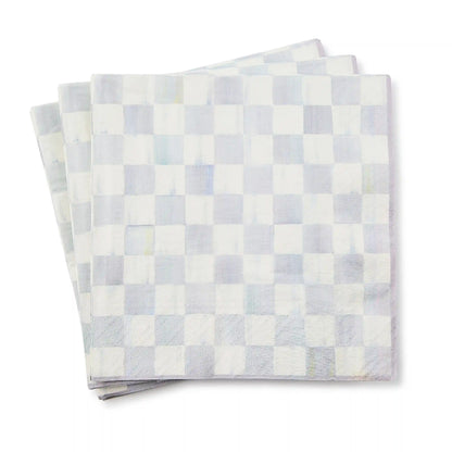 Mocha Check Dinner Paper Napkins