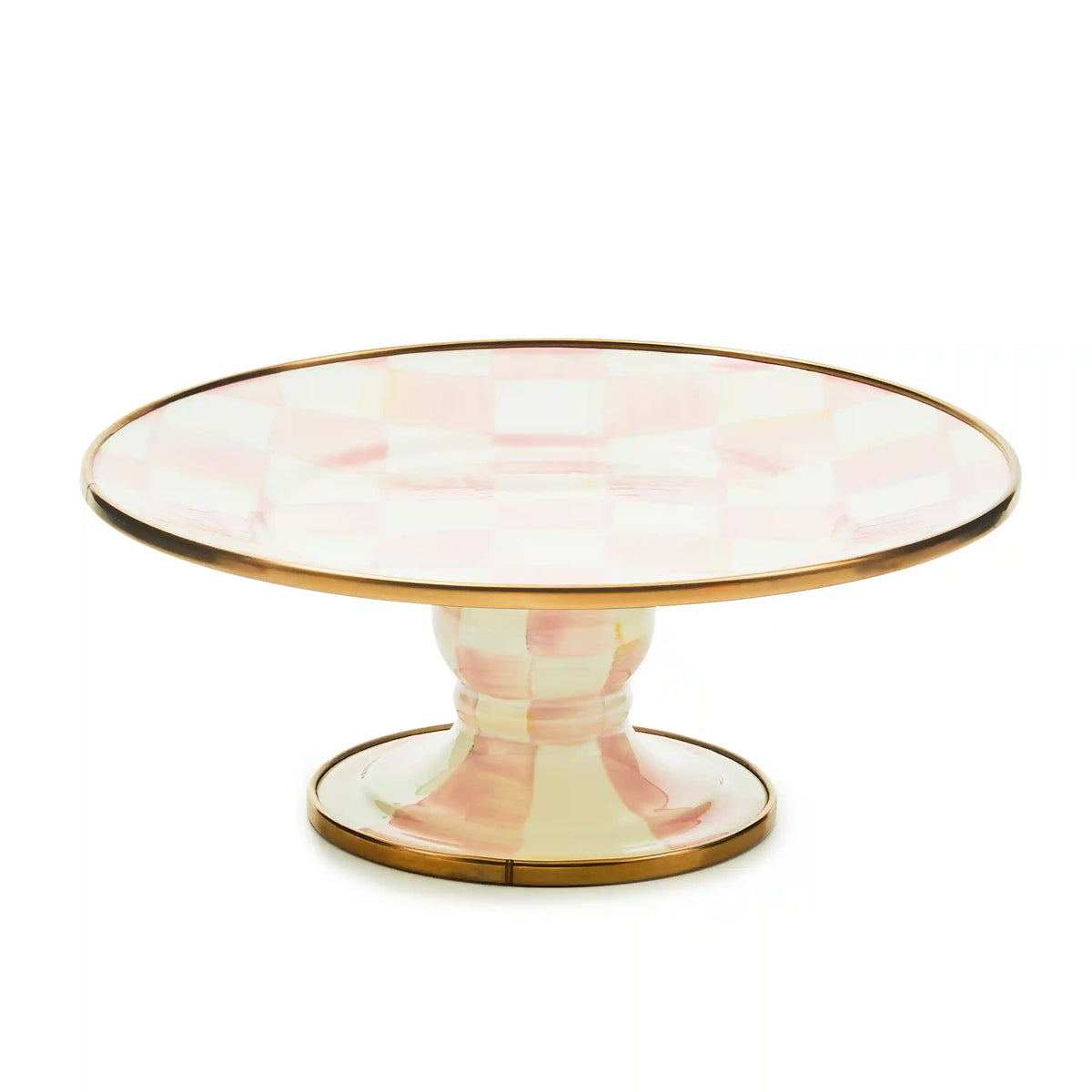 Violet Check Large Pedestal Platter