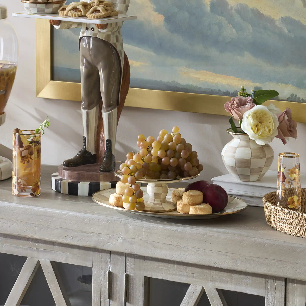 White Flower Market Mini Pedestal Platter