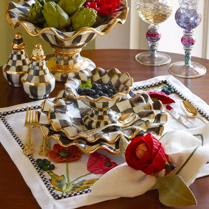 Courtly Check Ceramic Fluted Dinner Plate