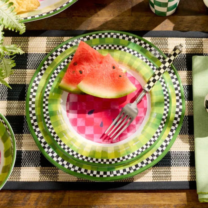 Watermelon Melamine Dinner Plates, Set of 4