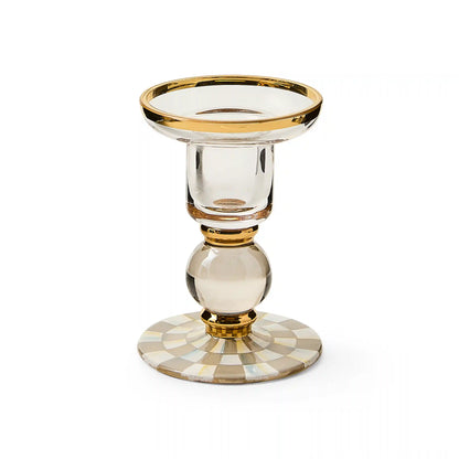 Rosy Check Large Glass Candlestick