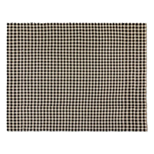 Natural, Black & White Checked 8' x 10' Rug