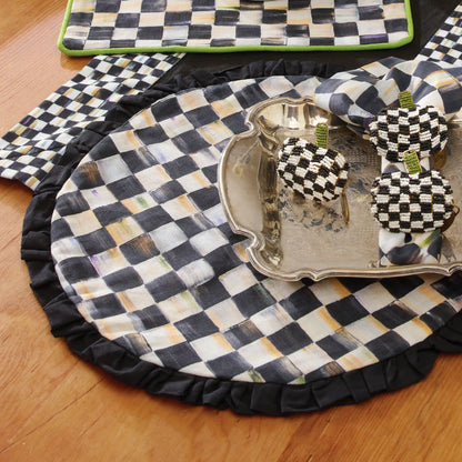 Mocha Check Round Placemat
