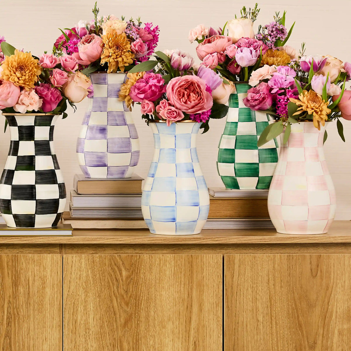 Sterling Check Tall Vase
