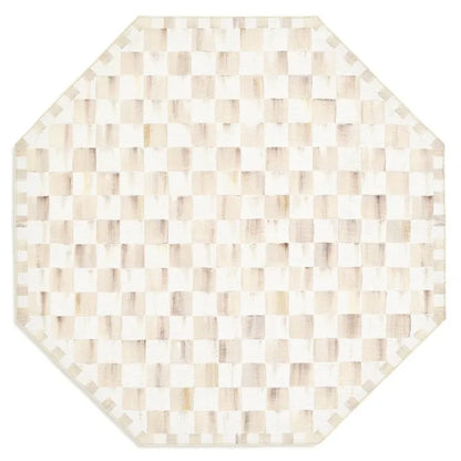 Mocha Checkered 6' Octagon Washable Rug