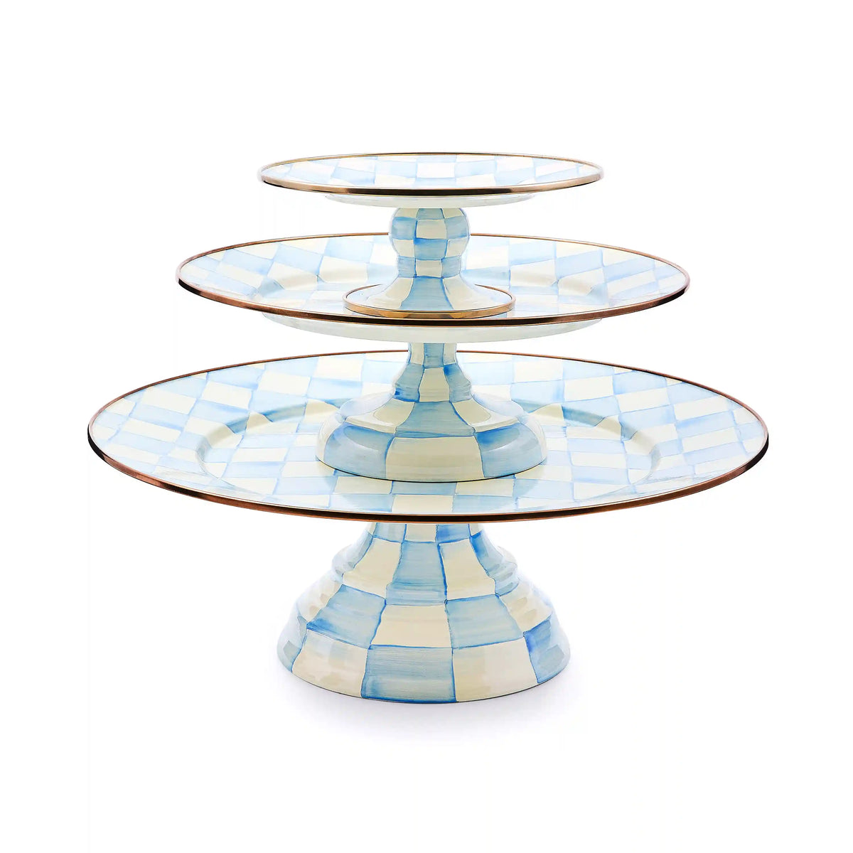 Sterling Check Mini Pedestal Platter