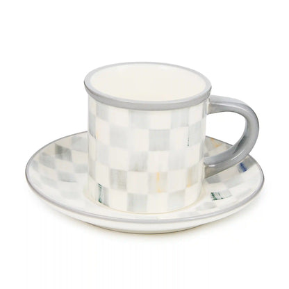 Courtly Check Espresso Cup & Saucer, Set of 2