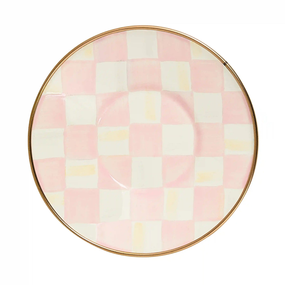 Rosy Check Tea Glass Saucer