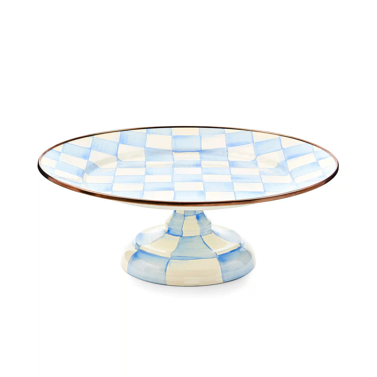 Emerald Check Large Pedestal Platter
