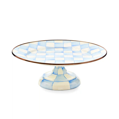 Sterling Check Large Pedestal Platter