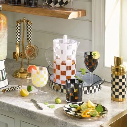 White Check Acrylic Pitcher