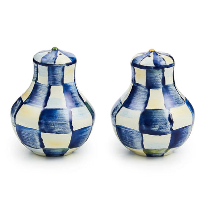 Emerald Check Large Salt & Pepper Shakers