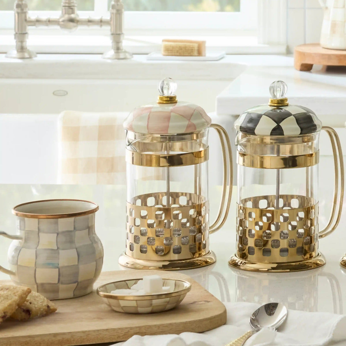 Violet Check French Press