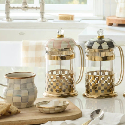 Violet Check French Press
