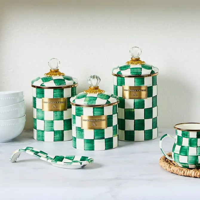 Emerald Check Small Canister
