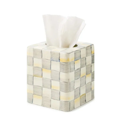 Sterling Check Boutique Tissue Box Cover