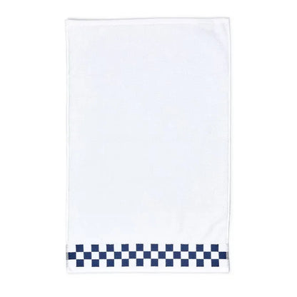 Hand Towel with Indigo Check Border