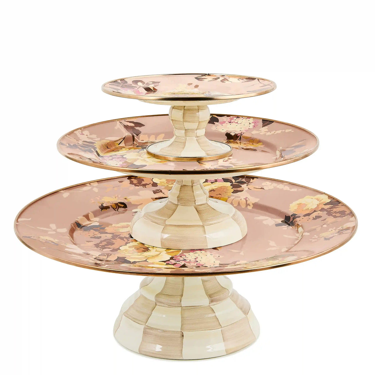White Flower Market Large Pedestal Platter