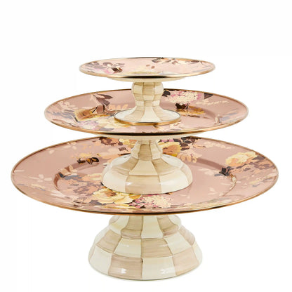 Wild Rose White Small Pedestal Platter