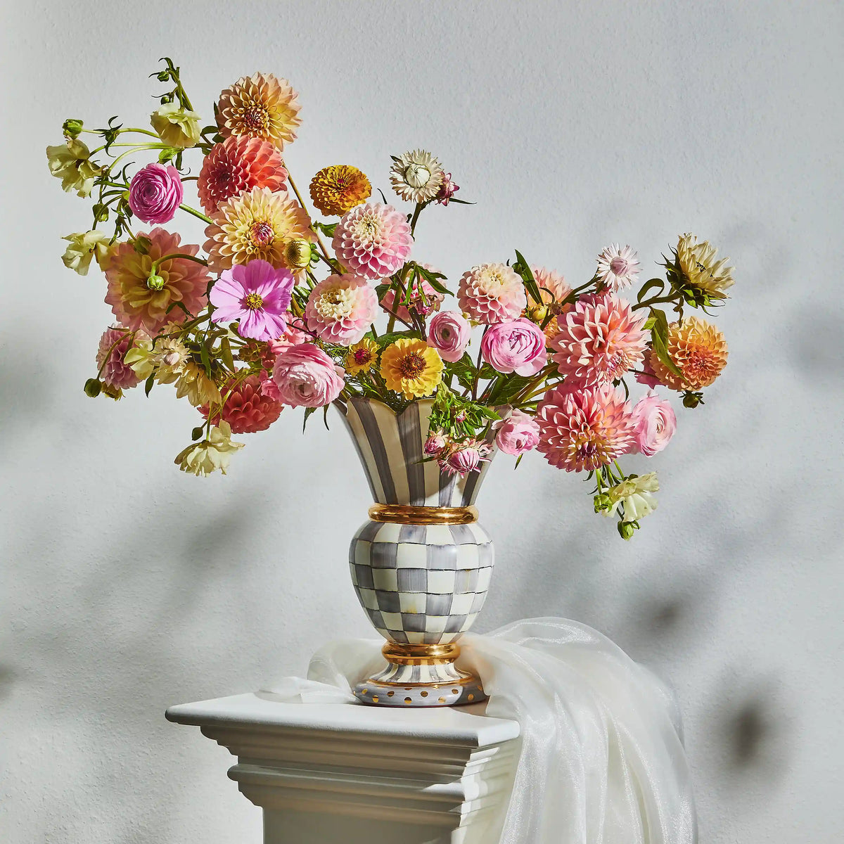 Parchment Check Great Vase