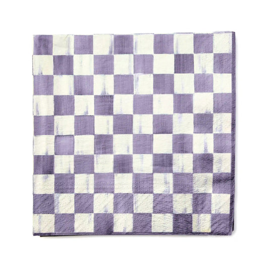 Mocha Check Dinner Paper Napkins
