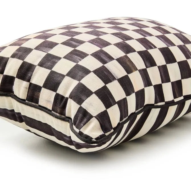 Courtly Check Printed Outdoor Lumbar Pillow